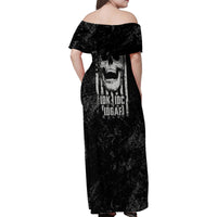 IDGAF Flag Skull Family Matching Off Shoulder Maxi Dress and Hawaiian Shirt - Wonder Print Shop