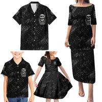 IDGAF Flag Skull Family Matching Puletasi Dress and Hawaiian Shirt - Wonder Print Shop