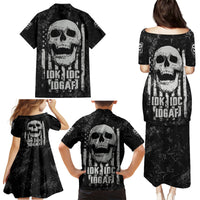 IDGAF Flag Skull Family Matching Puletasi Dress and Hawaiian Shirt - Wonder Print Shop