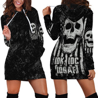 IDGAF Flag Skull Hoodie Dress - Wonder Print Shop