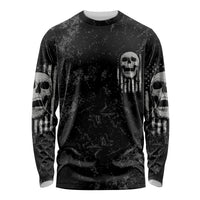 IDGAF Flag Skull Long Sleeve Shirt - Wonder Print Shop