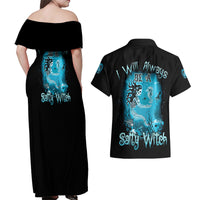 Salty Witch Mermaid Halloween Couples Matching Off Shoulder Maxi Dress and Hawaiian Shirt - Wonder Print Shop