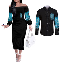 salty-witch-mermaid-halloween-couples-matching-off-the-shoulder-long-sleeve-dress-and-long-sleeve-button-shirt
