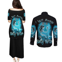 Salty Witch Mermaid Halloween Couples Matching Puletasi Dress and Long Sleeve Button Shirt - Wonder Print Shop