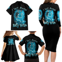 Salty Witch Mermaid Halloween Family Matching Long Sleeve Bodycon Dress and Hawaiian Shirt - Wonder Print Shop