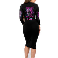 Underestimate Me Rose Skull Family Matching Long Sleeve Bodycon Dress and Hawaiian Shirt - Wonder Print Shop
