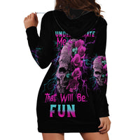 Underestimate Me Rose Skull Hoodie Dress - Wonder Print Shop