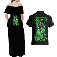 I Am The Storm Skull Couples Matching Off Shoulder Maxi Dress and Hawaiian Shirt - Wonder Print Shop