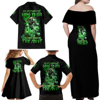 I Am The Storm Skull Family Matching Off Shoulder Maxi Dress and Hawaiian Shirt - Wonder Print Shop