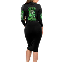 I Am The Storm Skull Long Sleeve Bodycon Dress - Wonder Print Shop