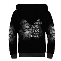 I'm Never Alone Skull Reaper Sherpa Hoodie - Wonder Print Shop