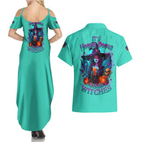 Hocus Pocus Time Witches Halloween Couples Matching Summer Maxi Dress and Hawaiian Shirt - Wonder Print Shop
