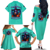 Hocus Pocus Time Witches Halloween Family Matching Off Shoulder Long Sleeve Dress and Hawaiian Shirt - Wonder Print Shop