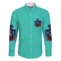 Hocus Pocus Time Witches Halloween Family Matching Off Shoulder Long Sleeve Dress and Hawaiian Shirt - Wonder Print Shop