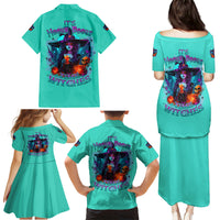 Hocus Pocus Time Witches Halloween Family Matching Puletasi Dress and Hawaiian Shirt - Wonder Print Shop