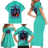 Hocus Pocus Time Witches Halloween Family Matching Short Sleeve Bodycon Dress and Hawaiian Shirt - Wonder Print Shop