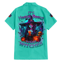 Hocus Pocus Time Witches Halloween Family Matching Short Sleeve Bodycon Dress and Hawaiian Shirt - Wonder Print Shop