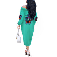 Hocus Pocus Time Witches Halloween Off The Shoulder Long Sleeve Dress - Wonder Print Shop