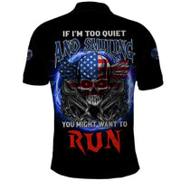 If I'm Too Quiet And Smiling America Skull Wings Polo Shirt - Wonder Print Shop
