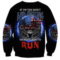 If I'm Too Quiet And Smiling America Skull Wings Sweatshirt - Wonder Print Shop