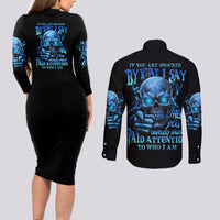 If You Are Shocked By What I Say Couples Matching Long Sleeve Bodycon Dress and Long Sleeve Button Shirt - Wonder Print Shop