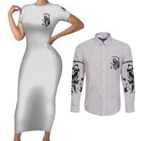 I Can't Go To Hell Reaper Skull Couples Matching Short Sleeve Bodycon Dress and Long Sleeve Button Shirt - Wonder Print Shop