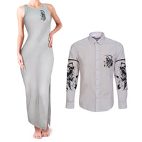 I Can't Go To Hell Reaper Skull Couples Matching Tank Maxi Dress and Long Sleeve Button Shirt - Wonder Print Shop