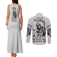 I Can't Go To Hell Reaper Skull Couples Matching Tank Maxi Dress and Long Sleeve Button Shirt - Wonder Print Shop