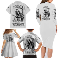 I Can't Go To Hell Reaper Skull Family Matching Long Sleeve Bodycon Dress and Hawaiian Shirt - Wonder Print Shop