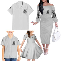 I Can't Go To Hell Reaper Skull Family Matching Off Shoulder Long Sleeve Dress and Hawaiian Shirt - Wonder Print Shop