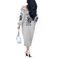 I Can't Go To Hell Reaper Skull Off The Shoulder Long Sleeve Dress - Wonder Print Shop