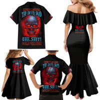 When I Was Born Fire Skull Family Matching Mermaid Dress and Hawaiian Shirt - Wonder Print Shop