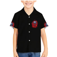 When I Was Born Fire Skull Family Matching Mermaid Dress and Hawaiian Shirt - Wonder Print Shop