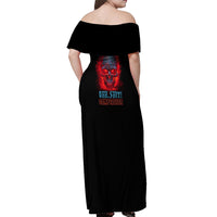 When I Was Born Fire Skull Off Shoulder Maxi Dress - Wonder Print Shop