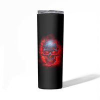 When I Was Born Fire Skull Skinny Tumbler - Wonder Print Shop