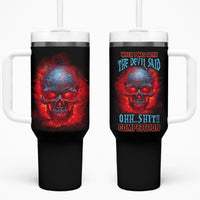 When I Was Born Fire Skull Tumbler With Handle - Wonder Print Shop