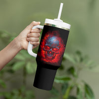 When I Was Born Fire Skull Tumbler With Handle - Wonder Print Shop