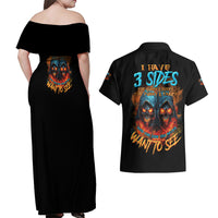I Have 3 Sides Skull Reaper Couples Matching Off Shoulder Maxi Dress and Hawaiian Shirt - Wonder Print Shop