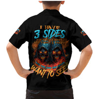 I Have 3 Sides Skull Reaper Family Matching Mermaid Dress and Hawaiian Shirt - Wonder Print Shop