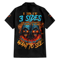 I Have 3 Sides Skull Reaper Family Matching Off Shoulder Short Dress and Hawaiian Shirt - Wonder Print Shop