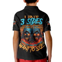 I Have 3 Sides Skull Reaper Kid Polo Shirt - Wonder Print Shop
