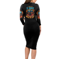 I Have 3 Sides Skull Reaper Long Sleeve Bodycon Dress - Wonder Print Shop