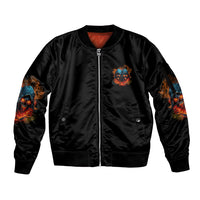 I Have 3 Sides Skull Reaper Sleeve Zip Bomber Jacket - Wonder Print Shop
