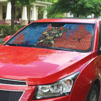 Bes Auto Sun Shade Ancient Egyptian Hieroglyphs and Sacred Symbols Ancient Myth - Wonder Print Shop