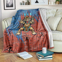 Bes Blanket Ancient Egyptian Hieroglyphs and Sacred Symbols Ancient Myth - Wonder Print Shop