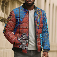 Bes Bomber Puffer Jacket Ancient Egyptian Hieroglyphs and Sacred Symbols Ancient Myth - Wonder Print Shop