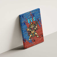 Bes Canvas Wall Art Ancient Egyptian Hieroglyphs and Sacred Symbols Ancient Myth - Wonder Print Shop