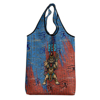 Bes Grocery Bag Ancient Egyptian Hieroglyphs and Sacred Symbols Ancient Myth - Wonder Print Shop