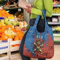 Bes Grocery Bag Ancient Egyptian Hieroglyphs and Sacred Symbols Ancient Myth - Wonder Print Shop