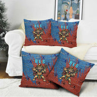 Bes Pillow Cover Ancient Egyptian Hieroglyphs and Sacred Symbols Ancient Myth - Wonder Print Shop